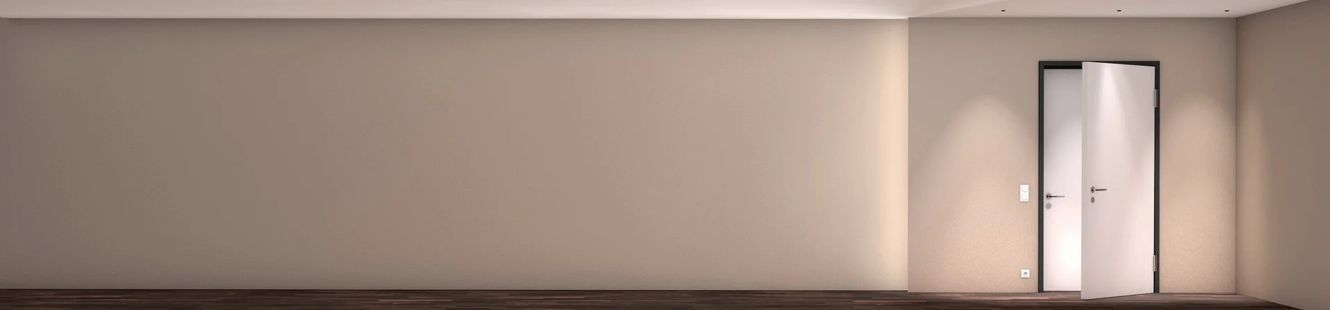 Doppeltürzarge in einer warmgrauen Wand