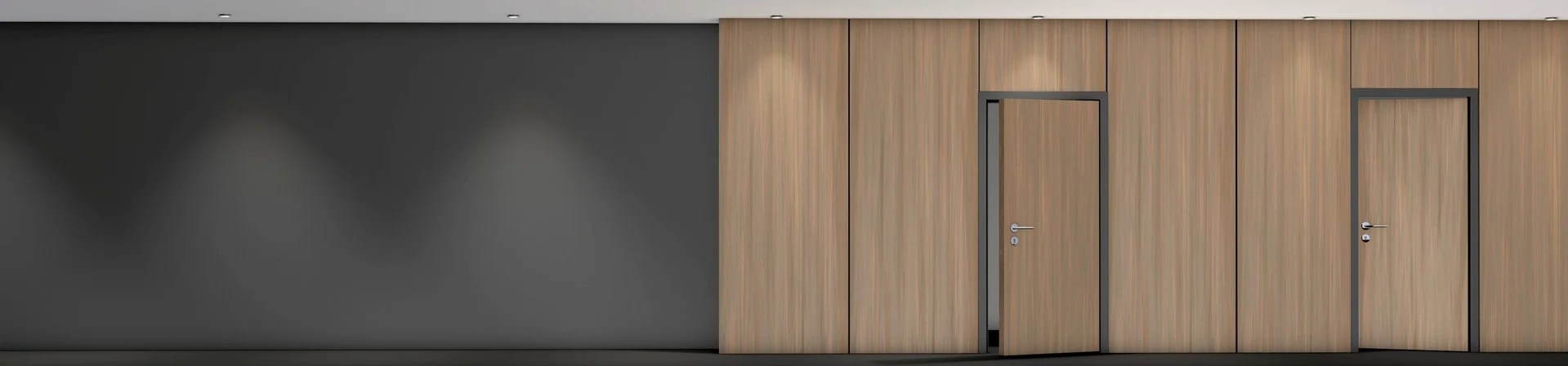 Leibungszargen Planar, flächenbündig in einer Holzwand