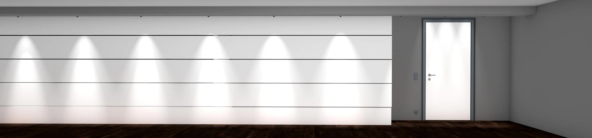 Schattennutzarge mit flächenbündigem Übergang zur Wand